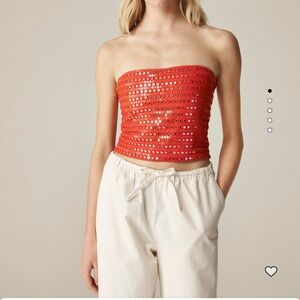 NWOT J. Crew Broken-in jersey tube top with mirror embellishments
